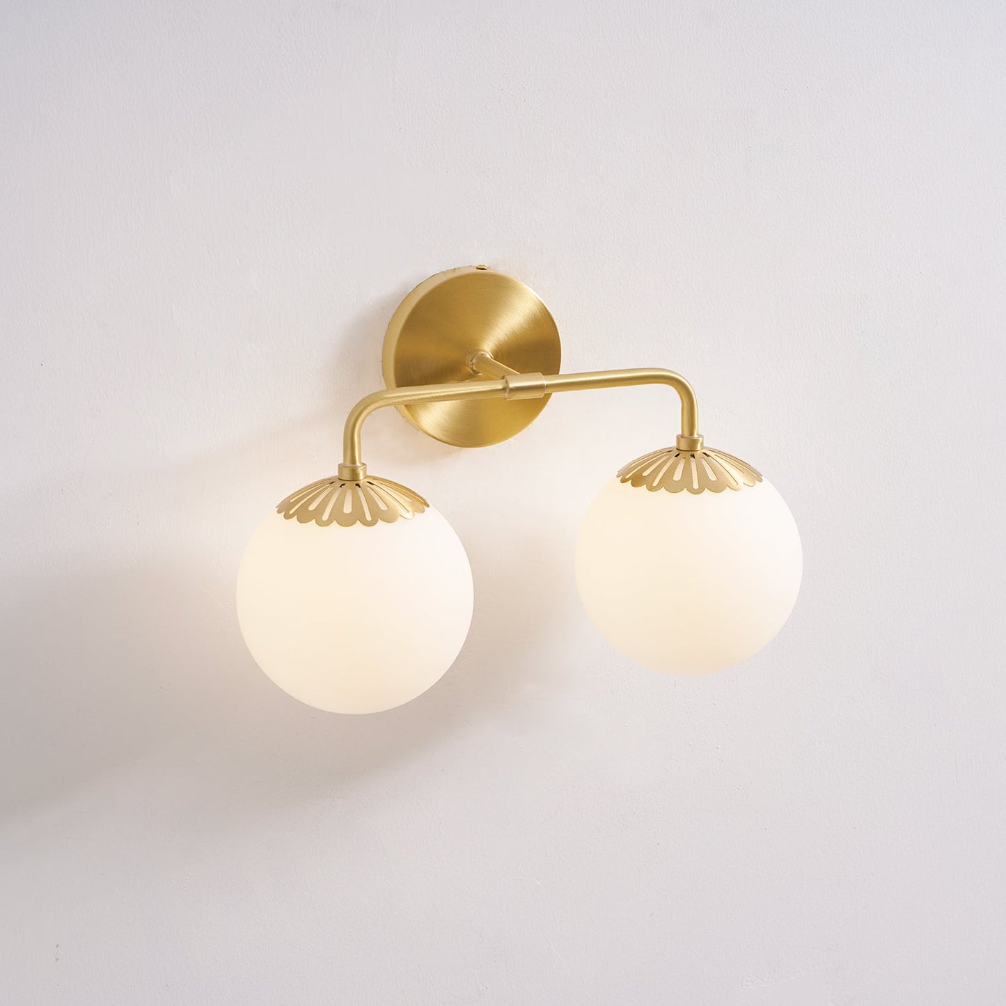 Dewdrop Globe Sconce - Art Deco Flower Cap Glass Vanity & Wall Light