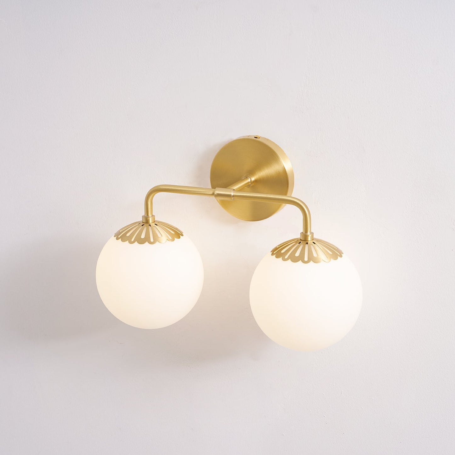 Dewdrop Globe Sconce - Art Deco Flower Cap Glass Vanity & Wall Light