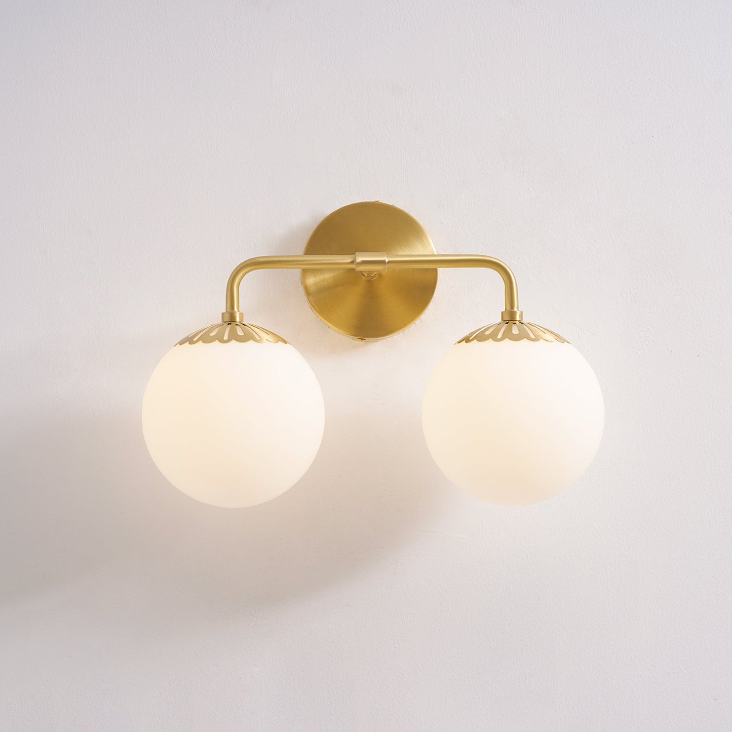 Dewdrop Globe Sconce - Art Deco Flower Cap Glass Vanity & Wall Light