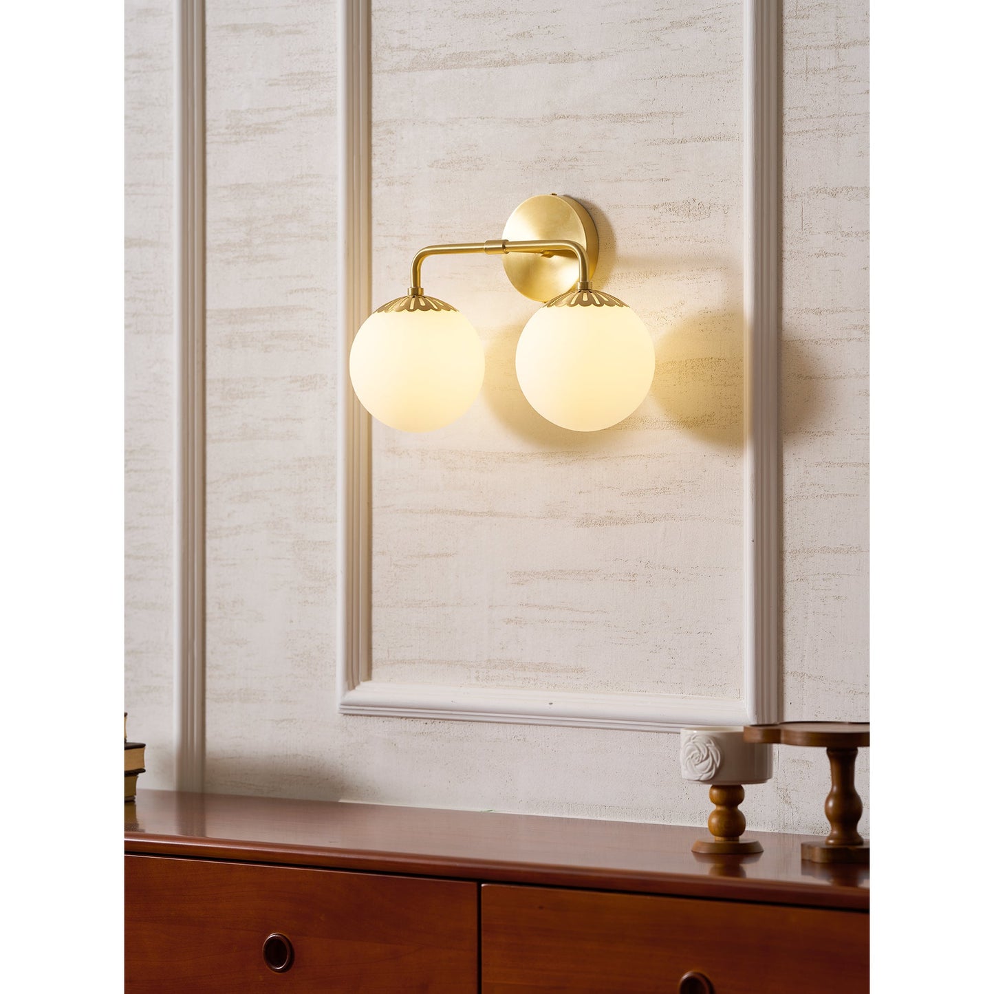 Dewdrop Globe Sconce - Art Deco Flower Cap Glass Vanity & Wall Light