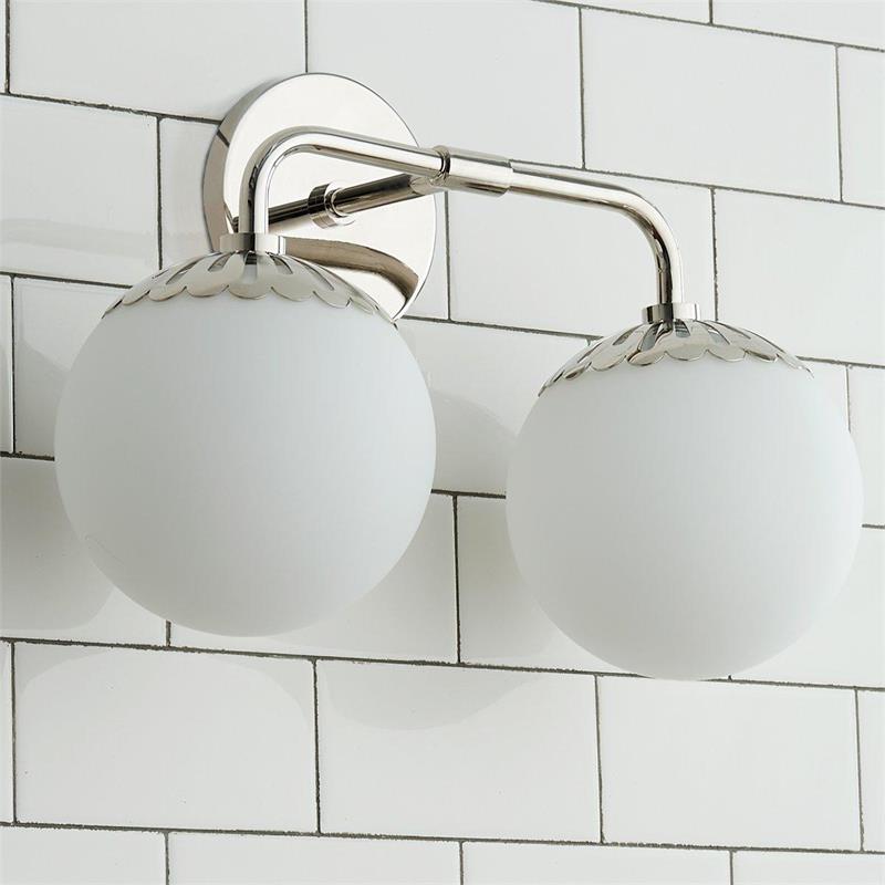 Dewdrop Globe Sconce - Art Deco Flower Cap Glass Vanity & Wall Light