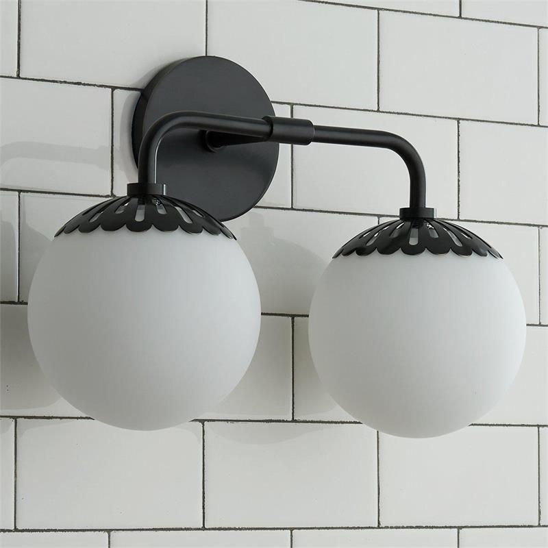 Dewdrop Globe Sconce - Art Deco Flower Cap Glass Vanity & Wall Light