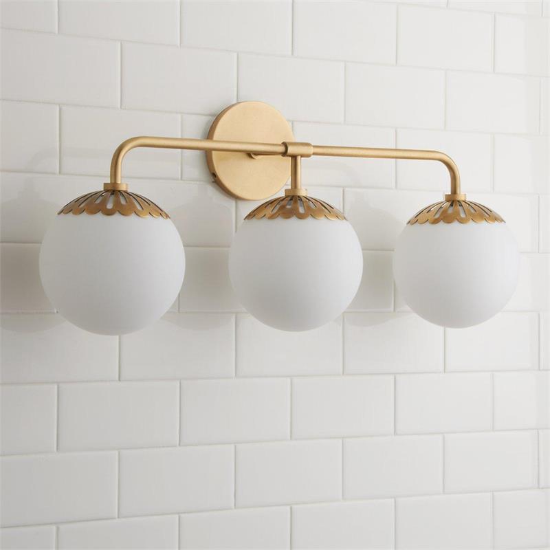 Dewdrop Globe Sconce - Art Deco Flower Cap Glass Vanity & Wall Light