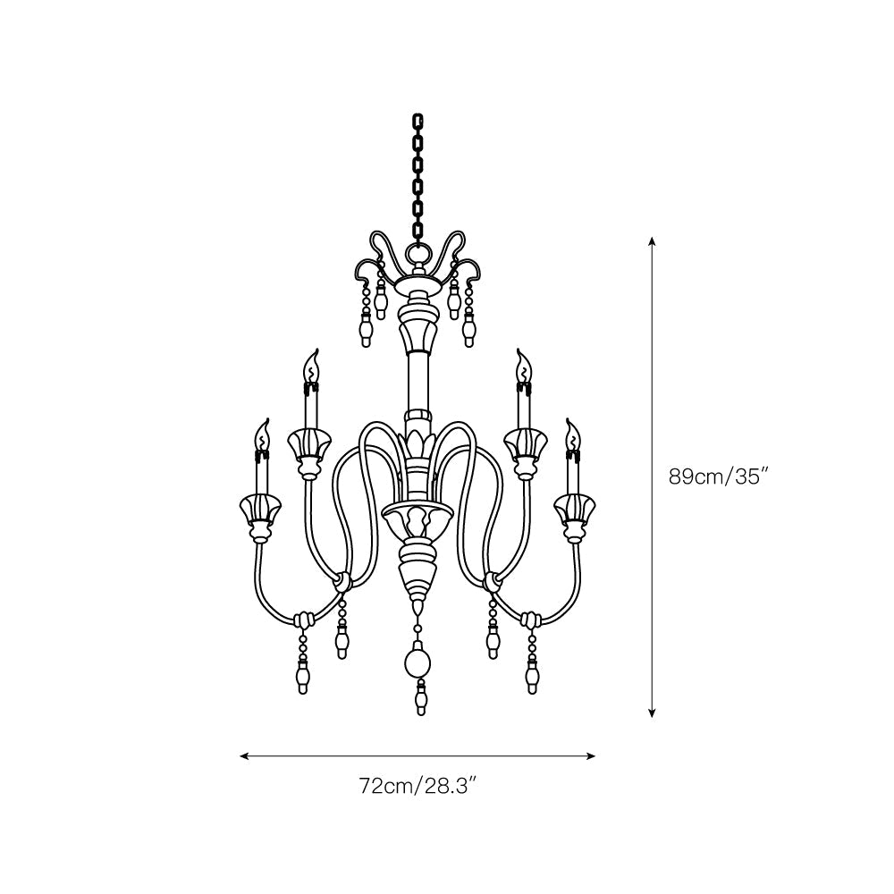 Dinardo Chandelier – Hand-Carved Wood & Wrought Iron Candelabra Chandelier