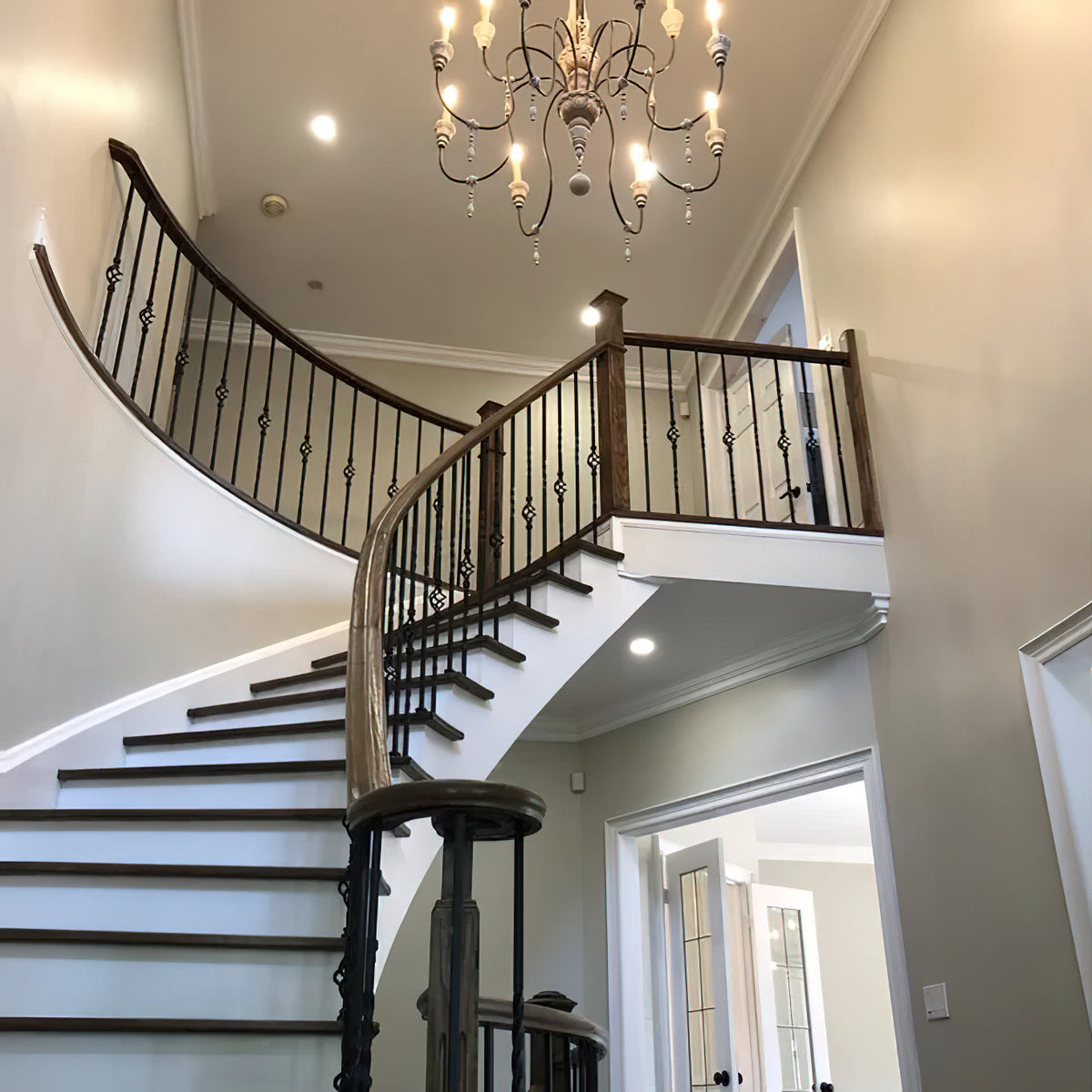 Dinardo Chandelier – Hand-Carved Wood & Wrought Iron Candelabra Chandelier