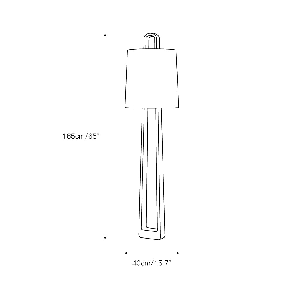 Dinka Floor Lamp – Minimalist French Provincial Iron & Fabric Floor Light