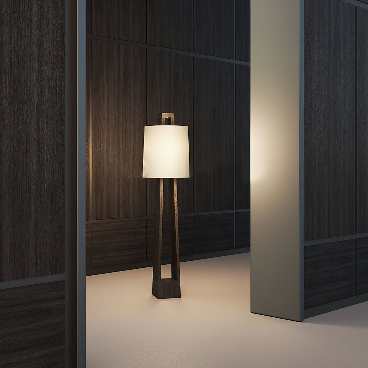 Dinka Floor Lamp – Minimalist French Provincial Iron & Fabric Floor Light