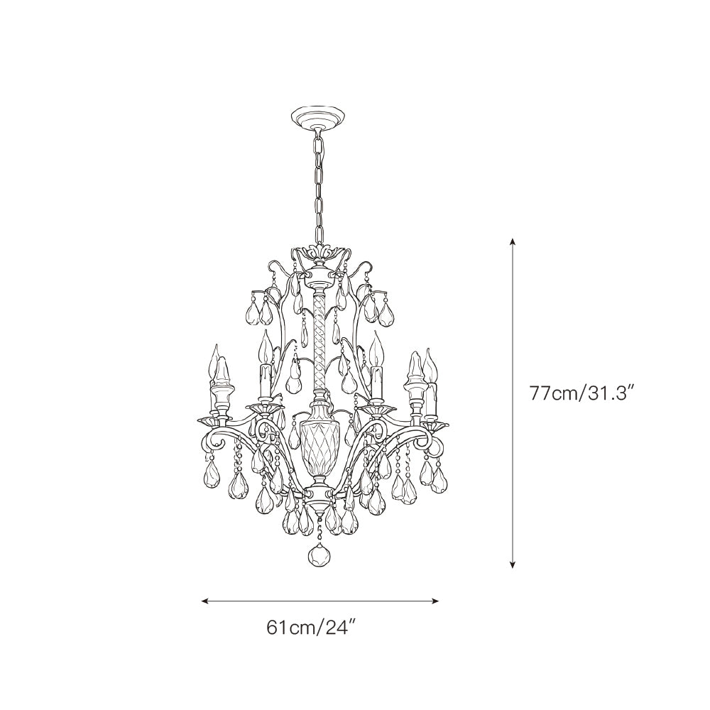 Diodem Crystal Chandelier – Vintage Vine Crystal & Fluted Glass Chandelier