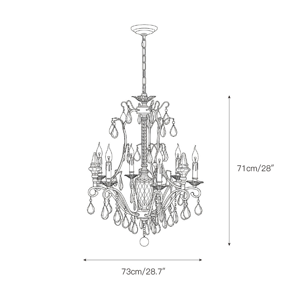 Diodem Crystal Chandelier – Vintage Vine Crystal & Fluted Glass Chandelier