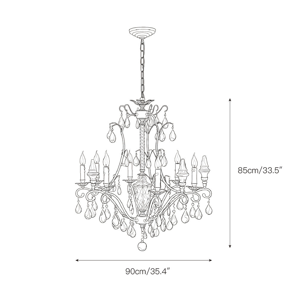 Diodem Crystal Chandelier – Vintage Vine Crystal & Fluted Glass Chandelier