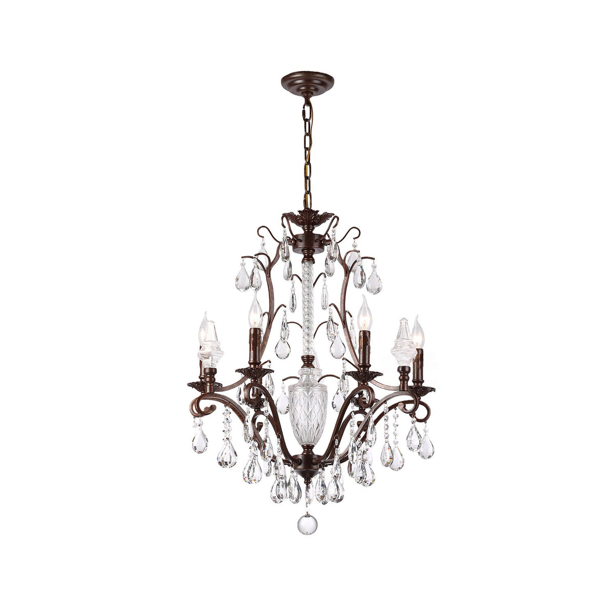 Diodem Crystal Chandelier – Vintage Vine Crystal & Fluted Glass Chandelier