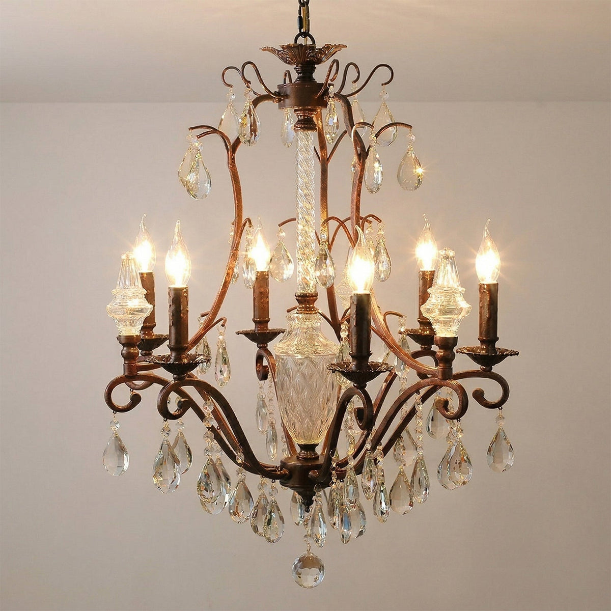 Diodem Crystal Chandelier – Vintage Vine Crystal & Fluted Glass Chandelier
