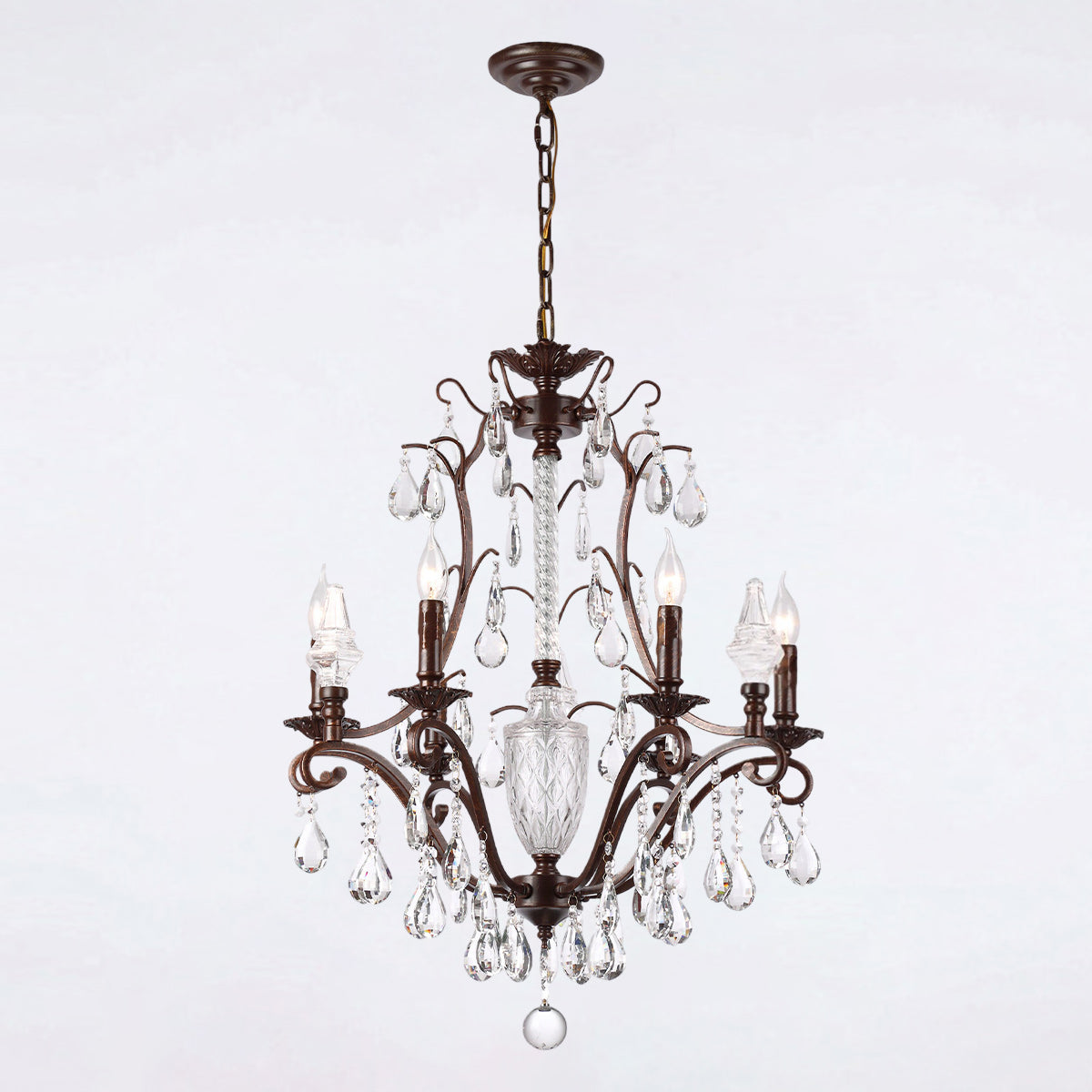 Diodem Crystal Chandelier – Vintage Vine Crystal & Fluted Glass Chandelier