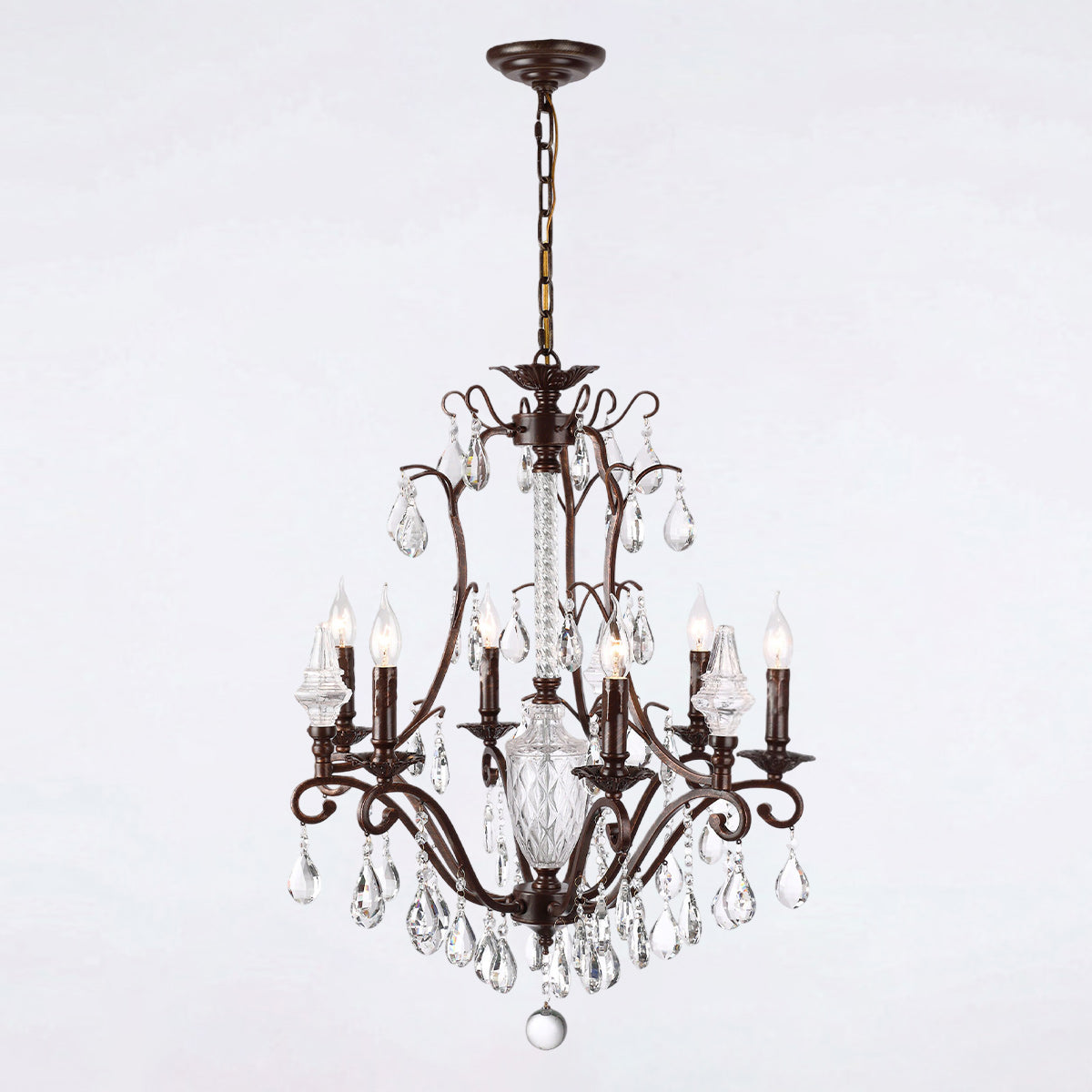 Diodem Crystal Chandelier – Vintage Vine Crystal & Fluted Glass Chandelier