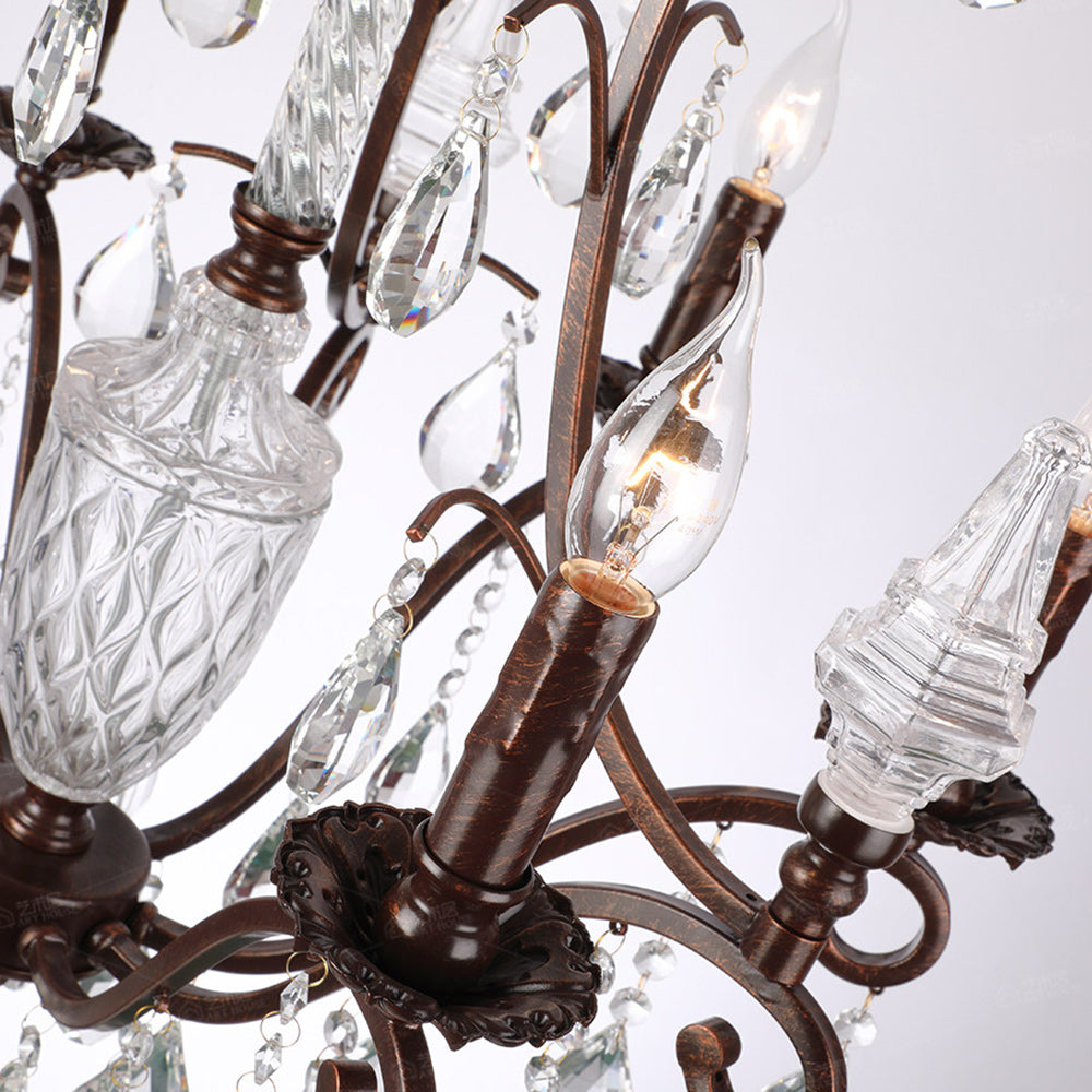 Diodem Crystal Chandelier – Vintage Vine Crystal & Fluted Glass Chandelier