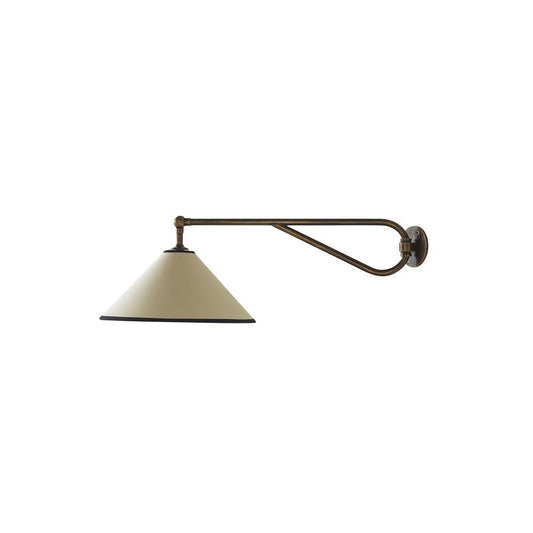 Dionis Wall Lamp – Antique Brass Swing Arm Sconce with Fabric Shade
