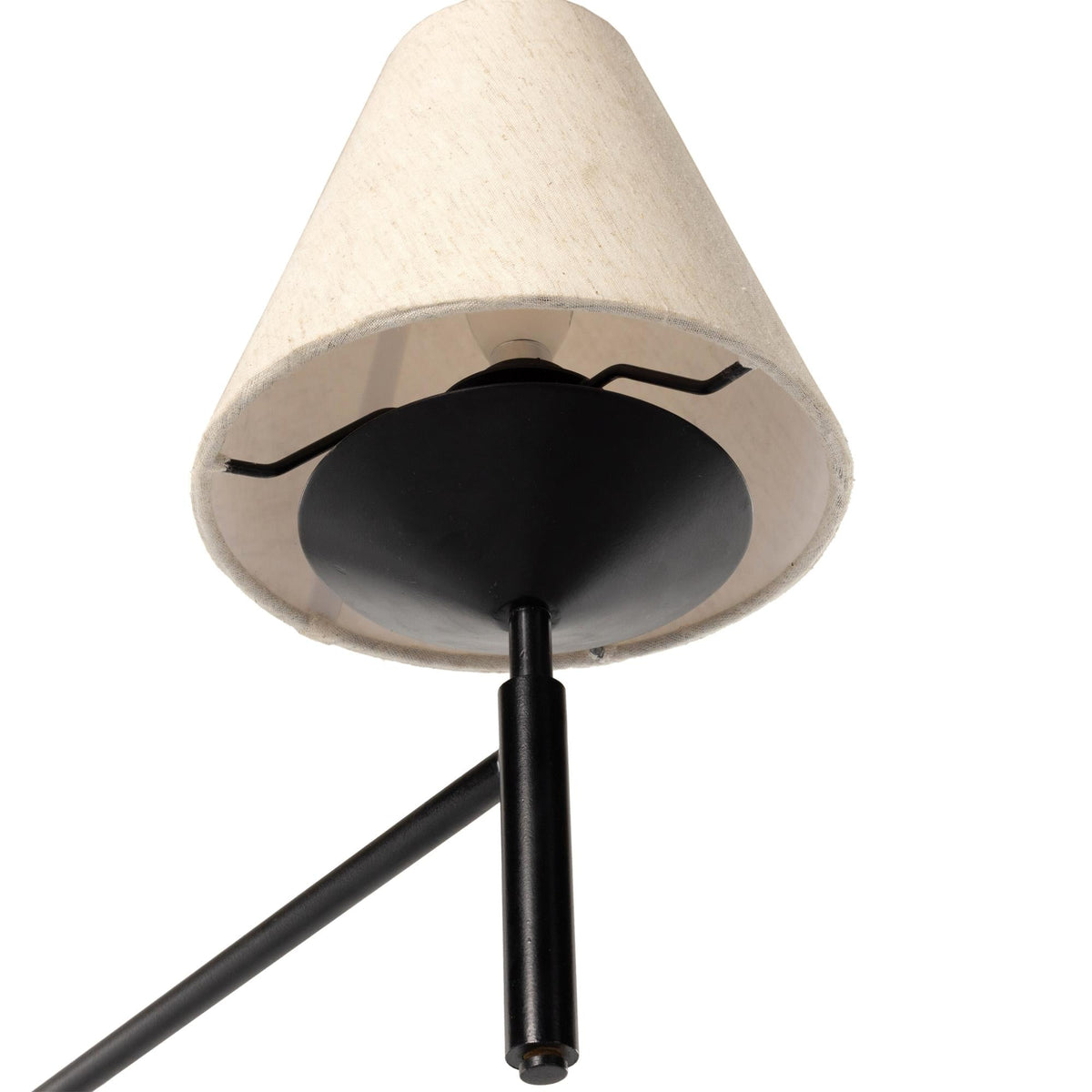 Manning Chandelier - Modern Black Brass & Tapered Linen Linear Pendant