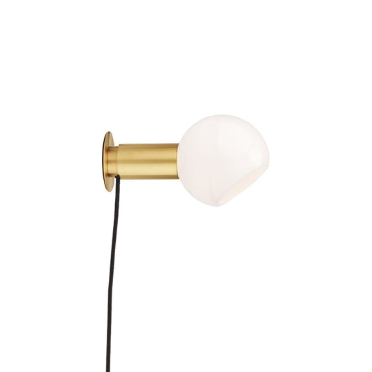 Donya Sphere Wall Lamp – Opal Glass & Brass Sphere Wall Sconce
