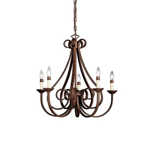 Dover Chandelier – Hand-Wrought Brass 5-Light & 9-Light Sweeping Arm Chandelier