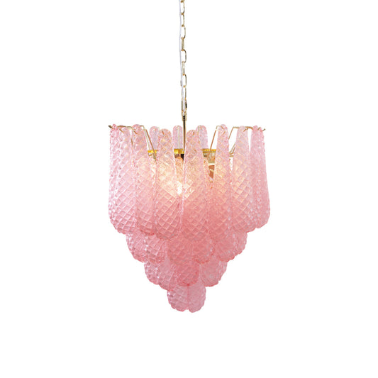 Drop Pink Chandelier – Handblown Pink Murano Glass Droplet Chandelier