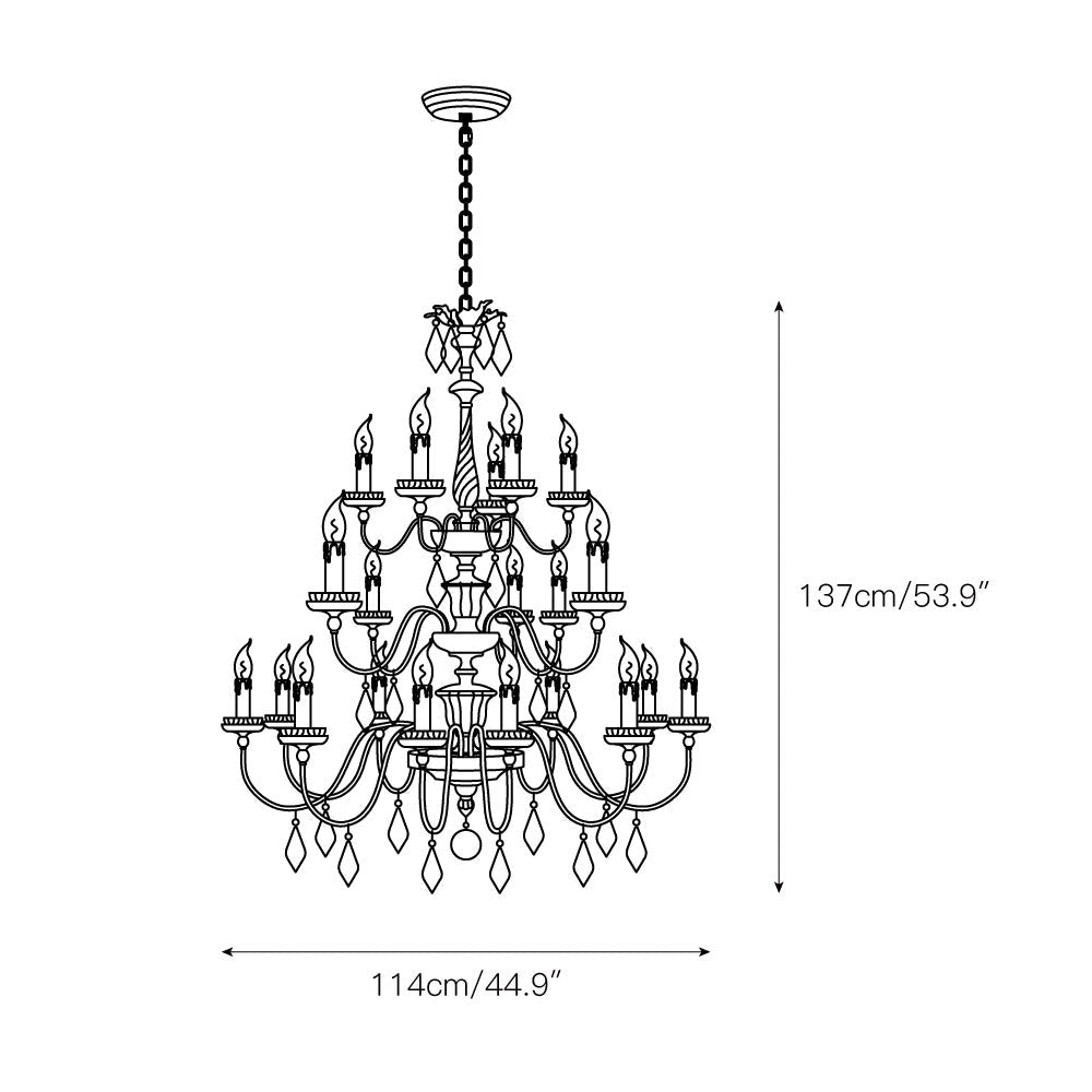 Durham Chandelier – Modern Heritage Solid Wood & Iron Candelabra Chandelier