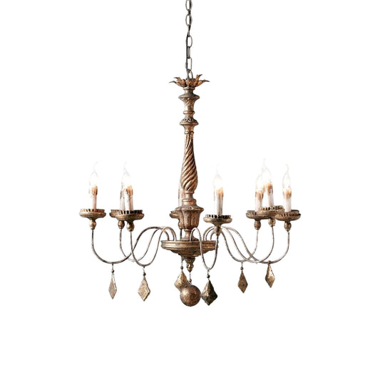 Durham Chandelier – Modern Heritage Solid Wood & Iron Candelabra Chandelier
