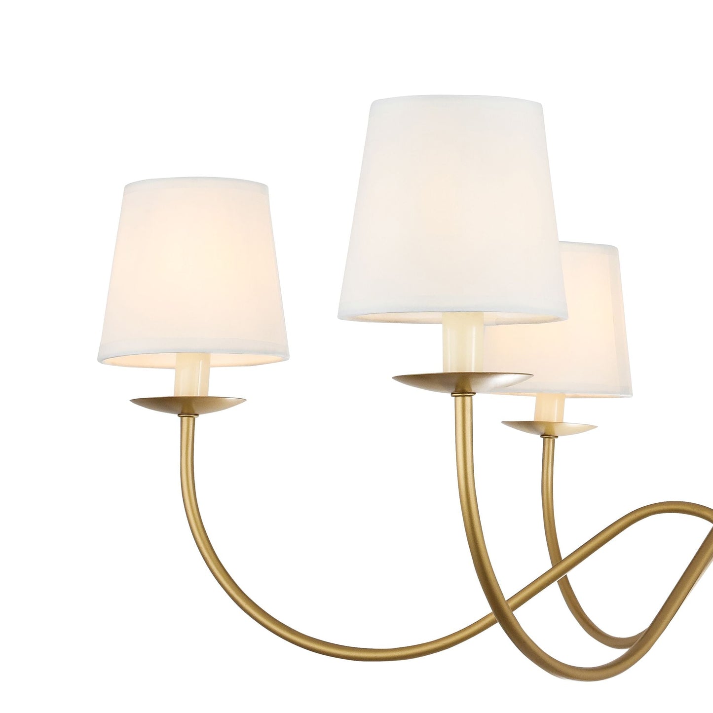 Eclipse Brass Chandelier – Modern Heritage 6-Light Candelabra Ceiling Light