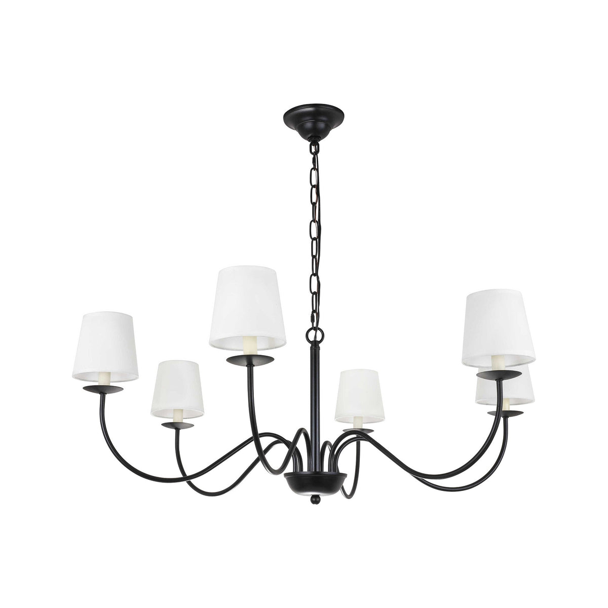 Eclipse Brass Chandelier – Modern Heritage 6-Light Candelabra Ceiling Light