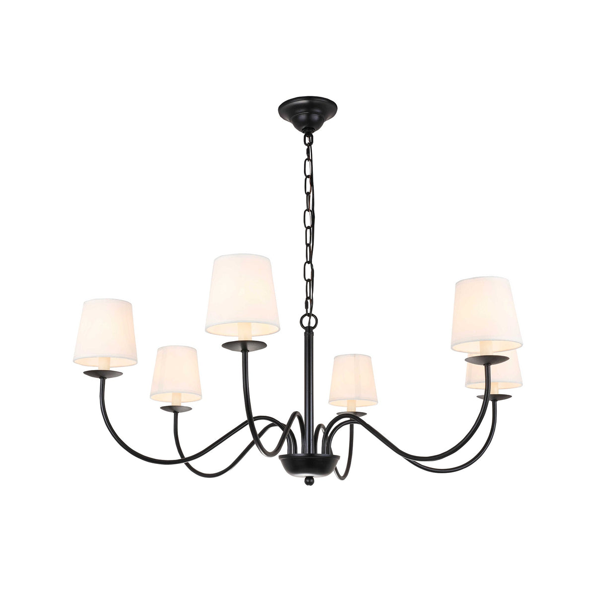 Eclipse Brass Chandelier – Modern Heritage 6-Light Candelabra Ceiling Light