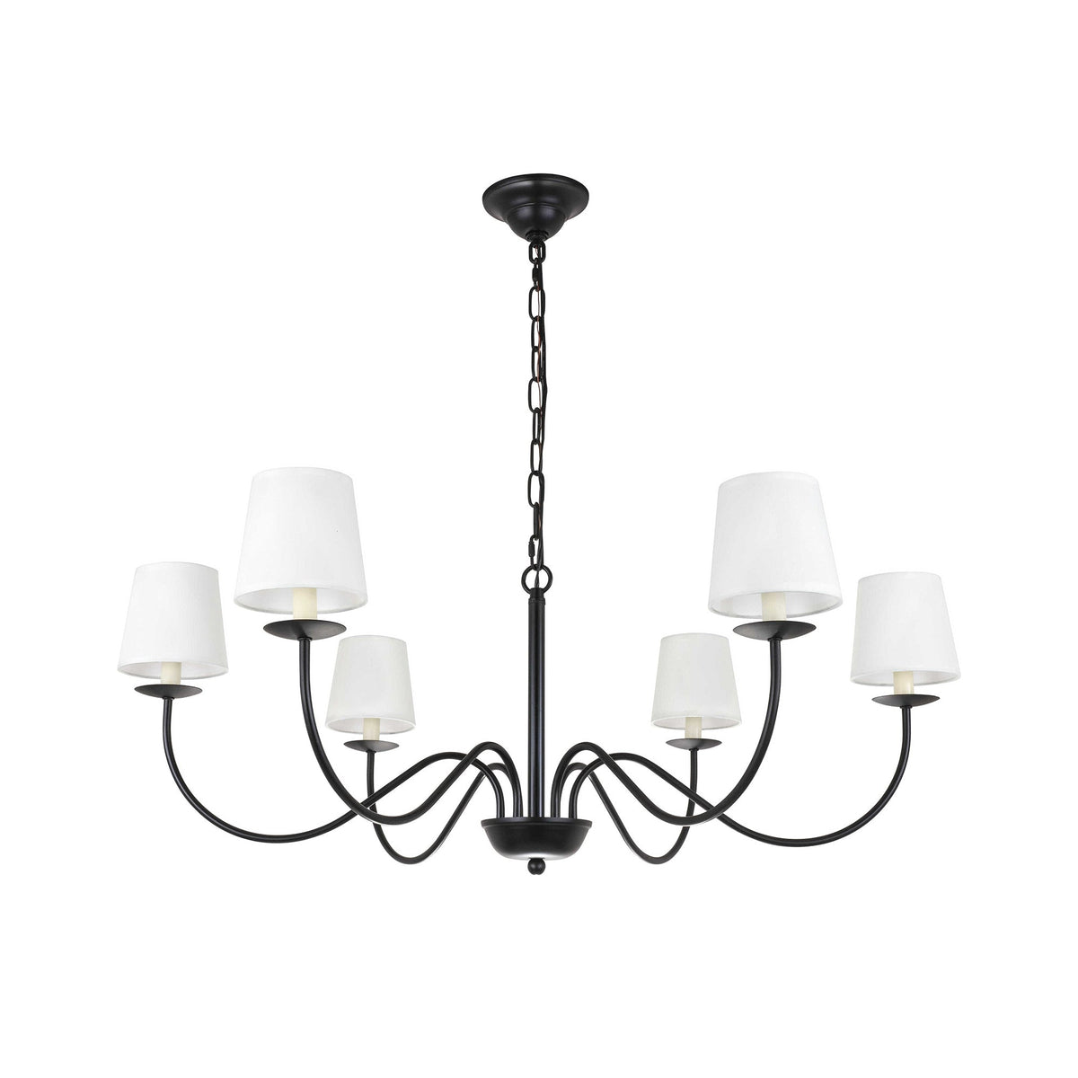 Eclipse Brass Chandelier – Modern Heritage 6-Light Candelabra Ceiling Light