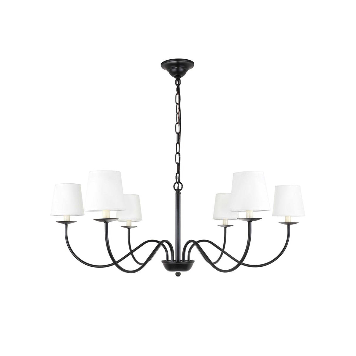 Eclipse Brass Chandelier – Modern Heritage 6-Light Candelabra Ceiling Light