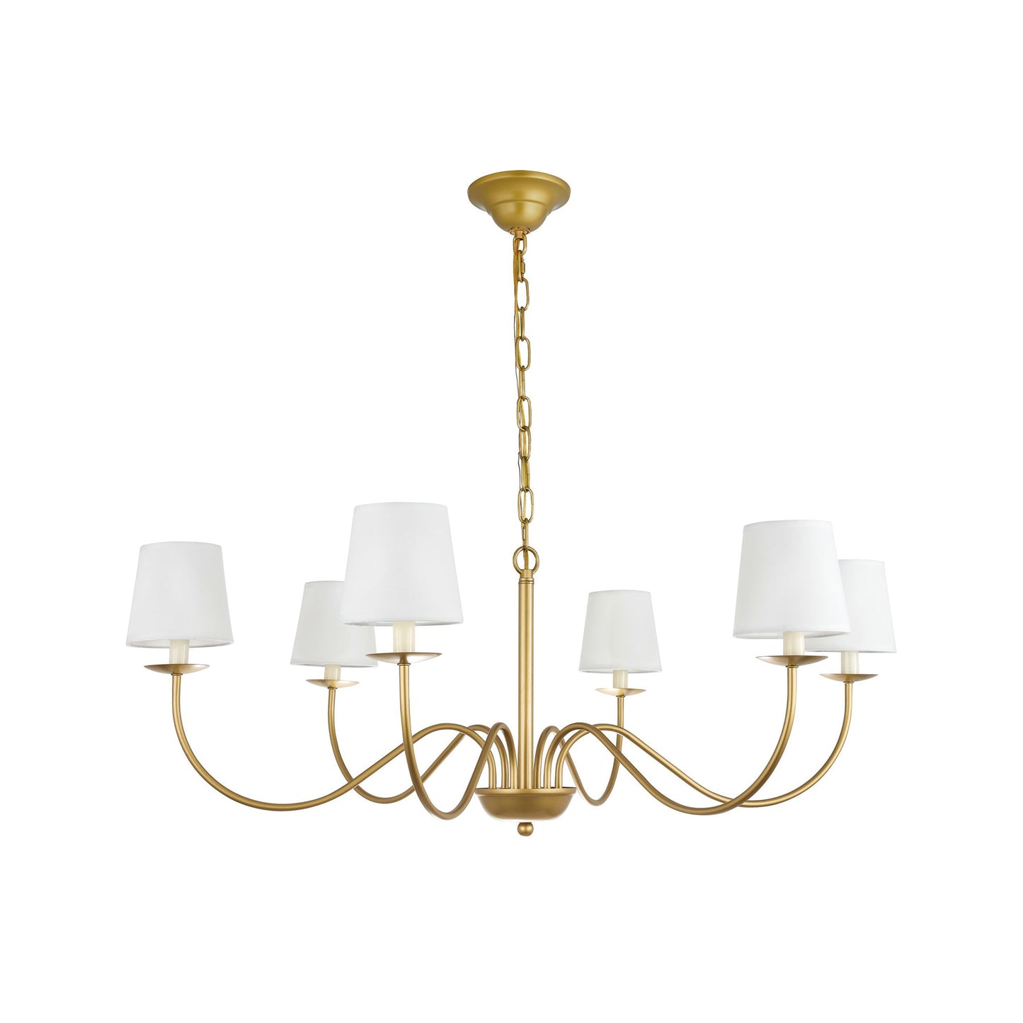 Eclipse Brass Chandelier – Modern Heritage 6-Light Candelabra Ceiling Light