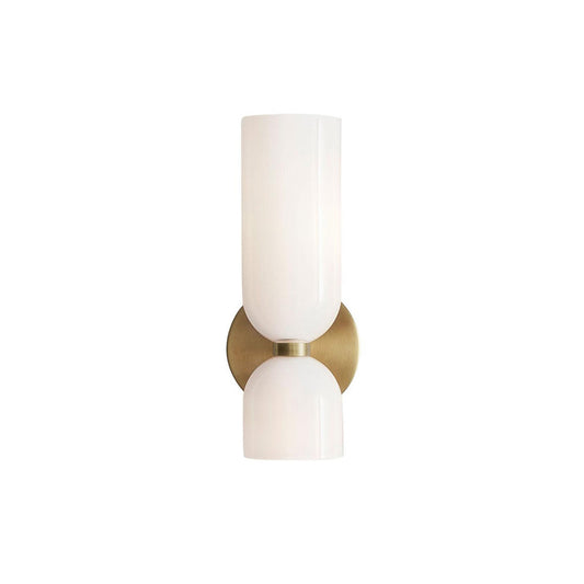 Edie Wall Lamp – Modern Glass Globe & Brass Column Wall Sconce