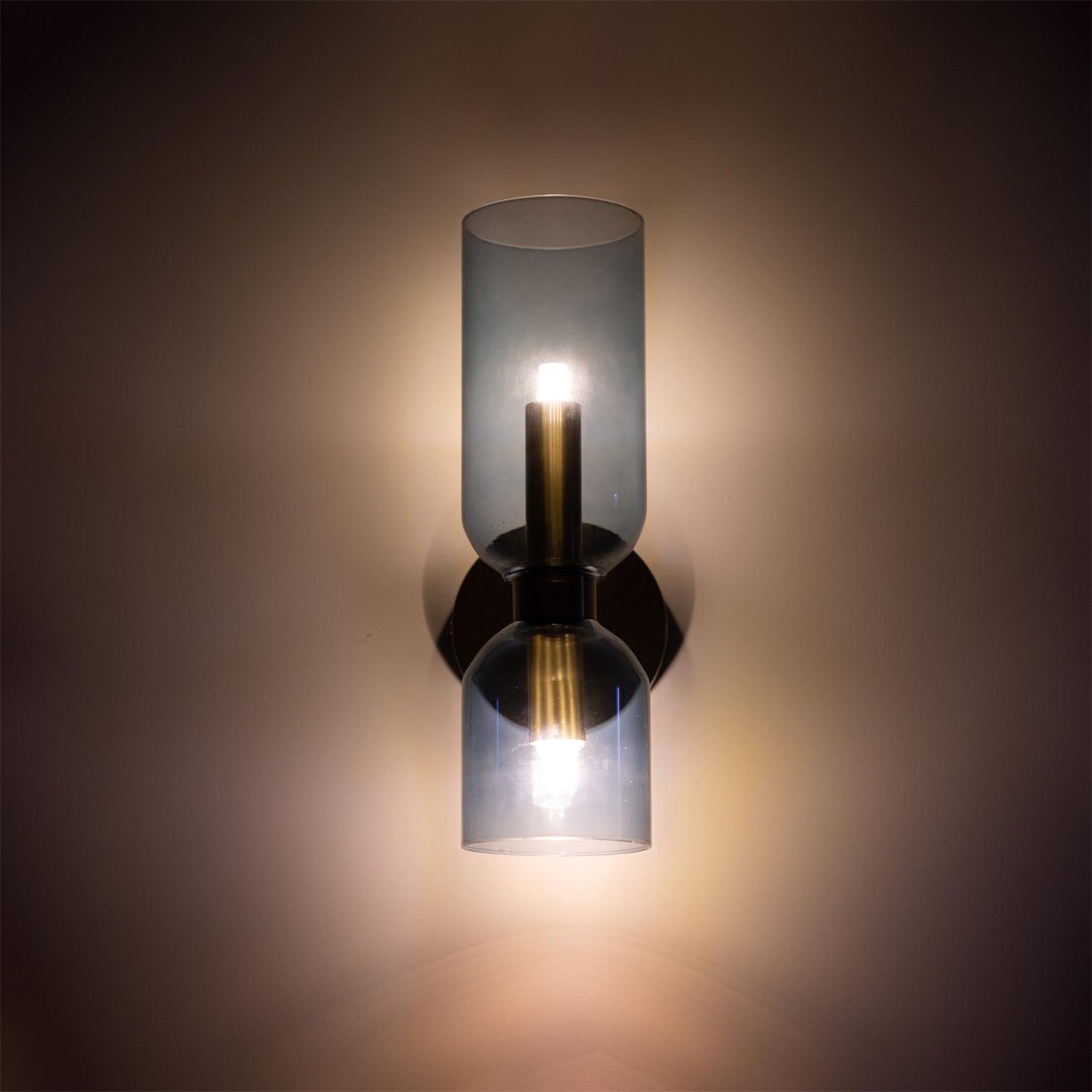 Edie Wall Lamp – Modern Glass Globe & Brass Column Wall Sconce