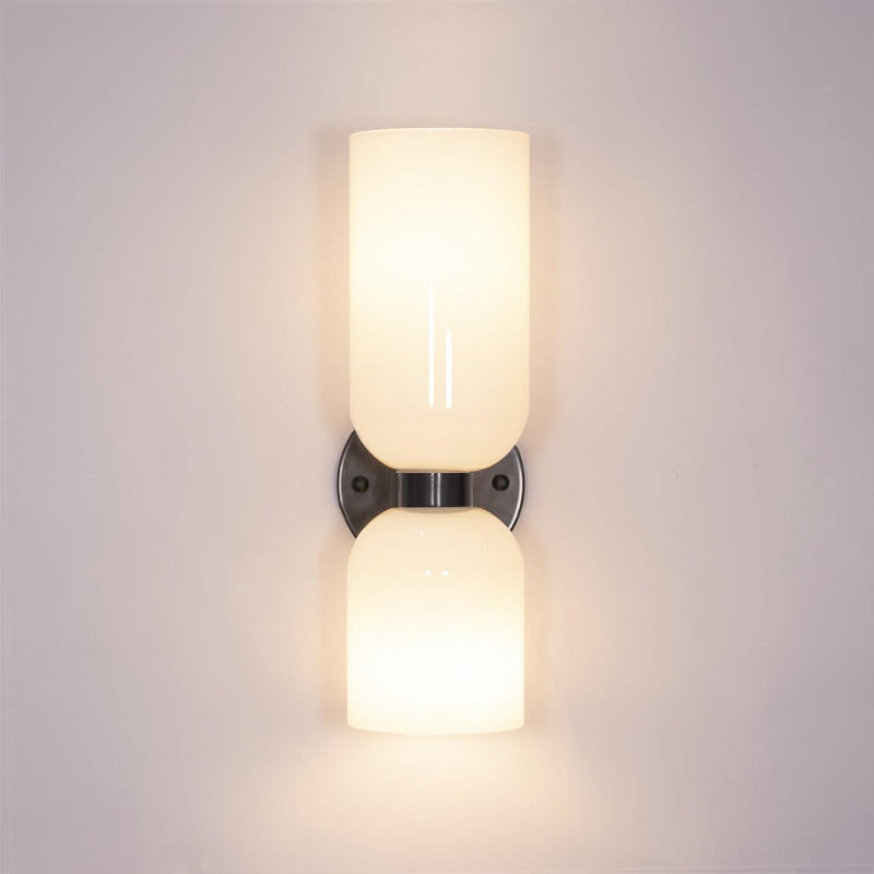 Edie Wall Lamp – Modern Glass Globe & Brass Column Wall Sconce