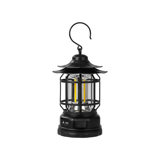 Lantern Outdoor Camping Table Lamp - Portable Battery Water-Resistant Lantern | Vintage Industrial USB Rechargeable Light