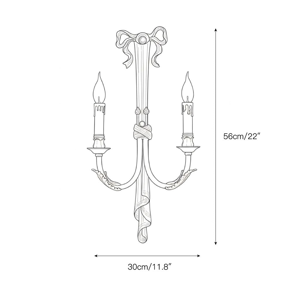 Edith Brass Wall Lamp – Classical 2-Light Solid Brass Candle Sconce