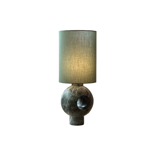 Editions Marble Table Lamp – Modern Sculptural Natural Marble & Fabric Desk Light