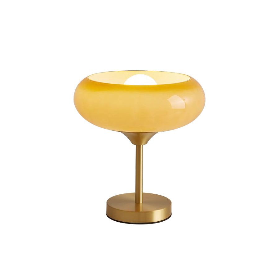 Egg Tart Glass Table Lamp – Retro Fluted Glass Accent Light