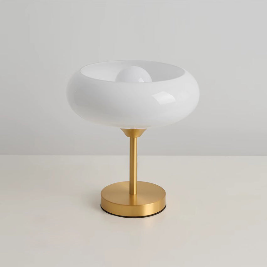 Egg Tart Glass Table Lamp – Retro Fluted Glass Accent Light