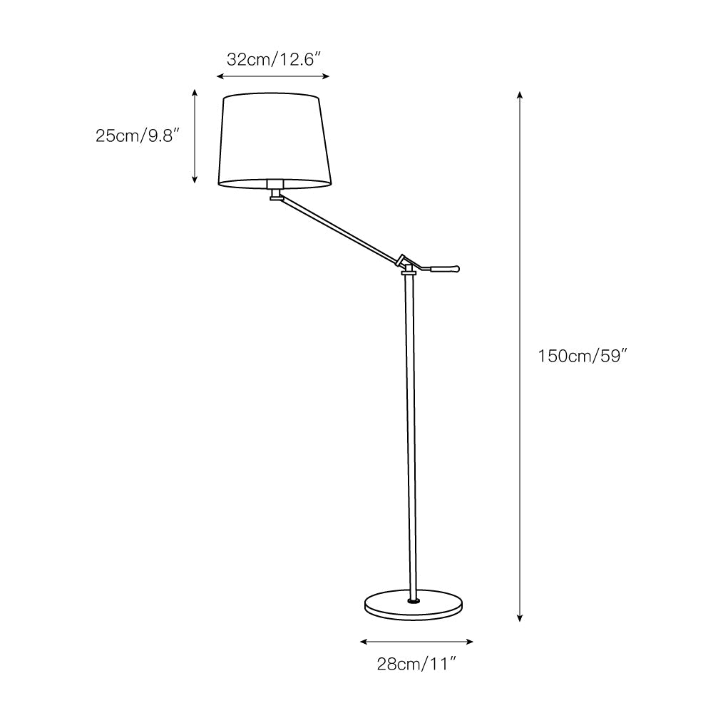 Eichholtz Medea Floor Lamp – Modern Chrome Swing Arm Reading Light