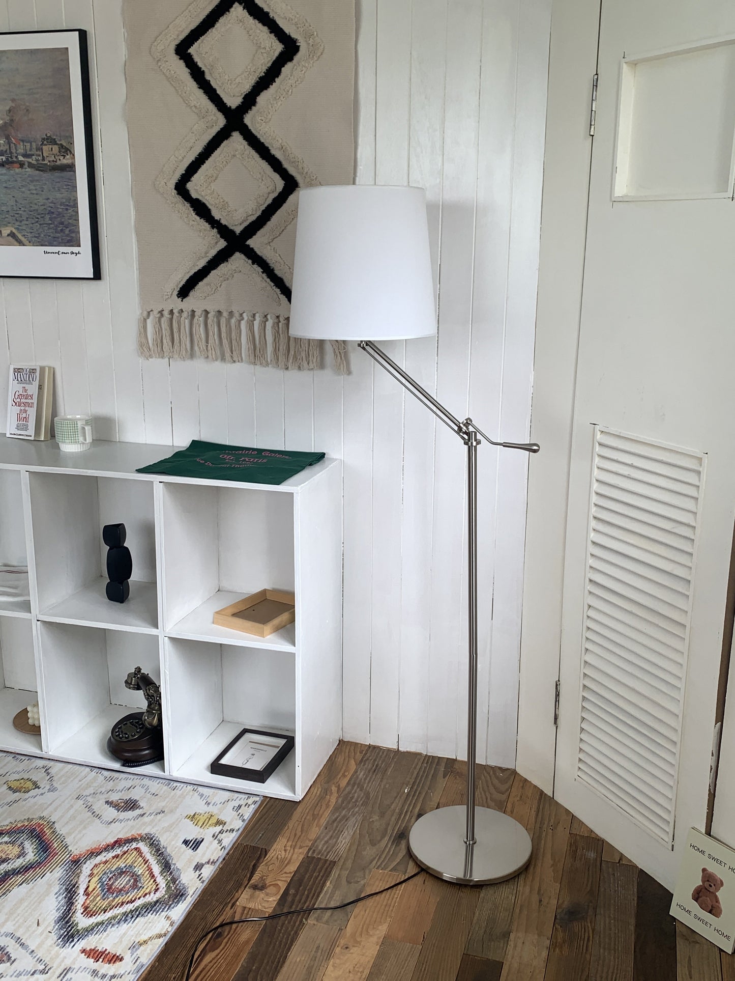 Eichholtz Medea Floor Lamp – Modern Chrome Swing Arm Reading Light