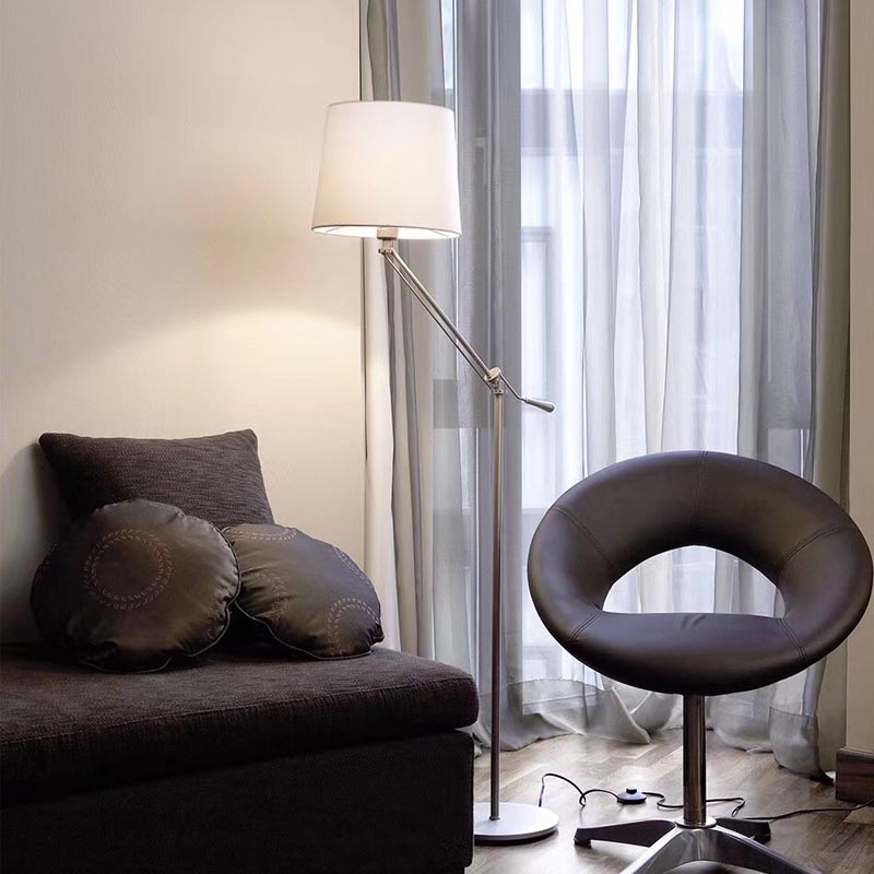 Eichholtz Medea Floor Lamp – Modern Chrome Swing Arm Reading Light