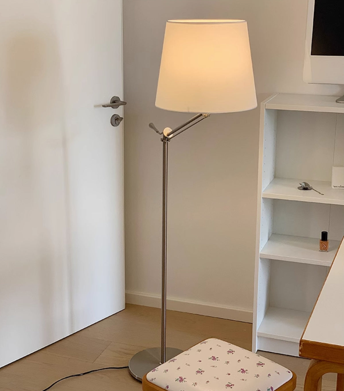 Eichholtz Medea Floor Lamp – Modern Chrome Swing Arm Reading Light