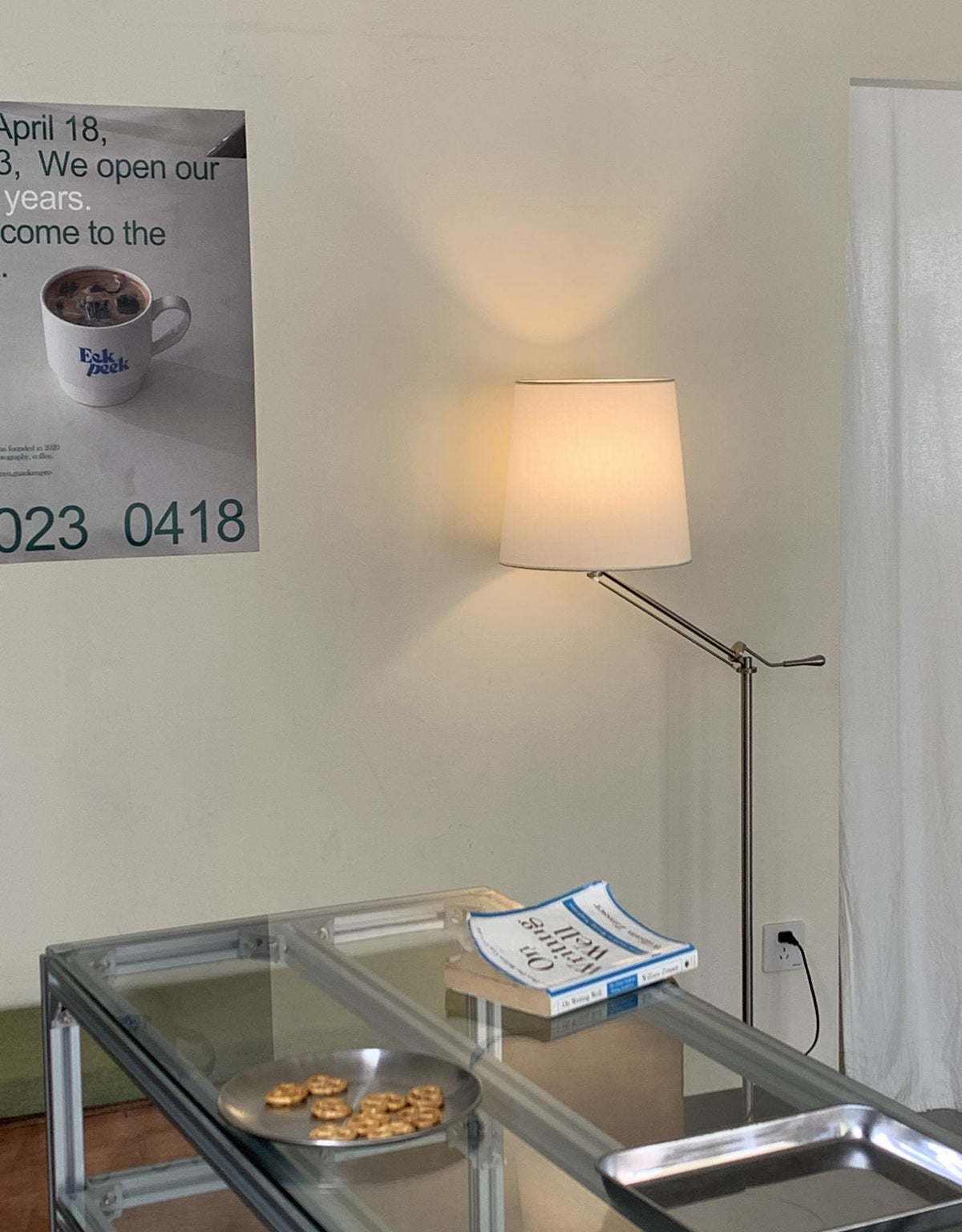 Eichholtz Medea Floor Lamp – Modern Chrome Swing Arm Reading Light