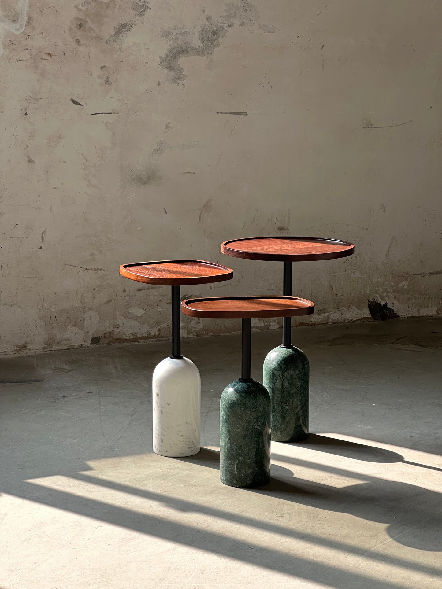 Ekero Square Side Table – Modern Walnut Wood & Solid Marble Base Table