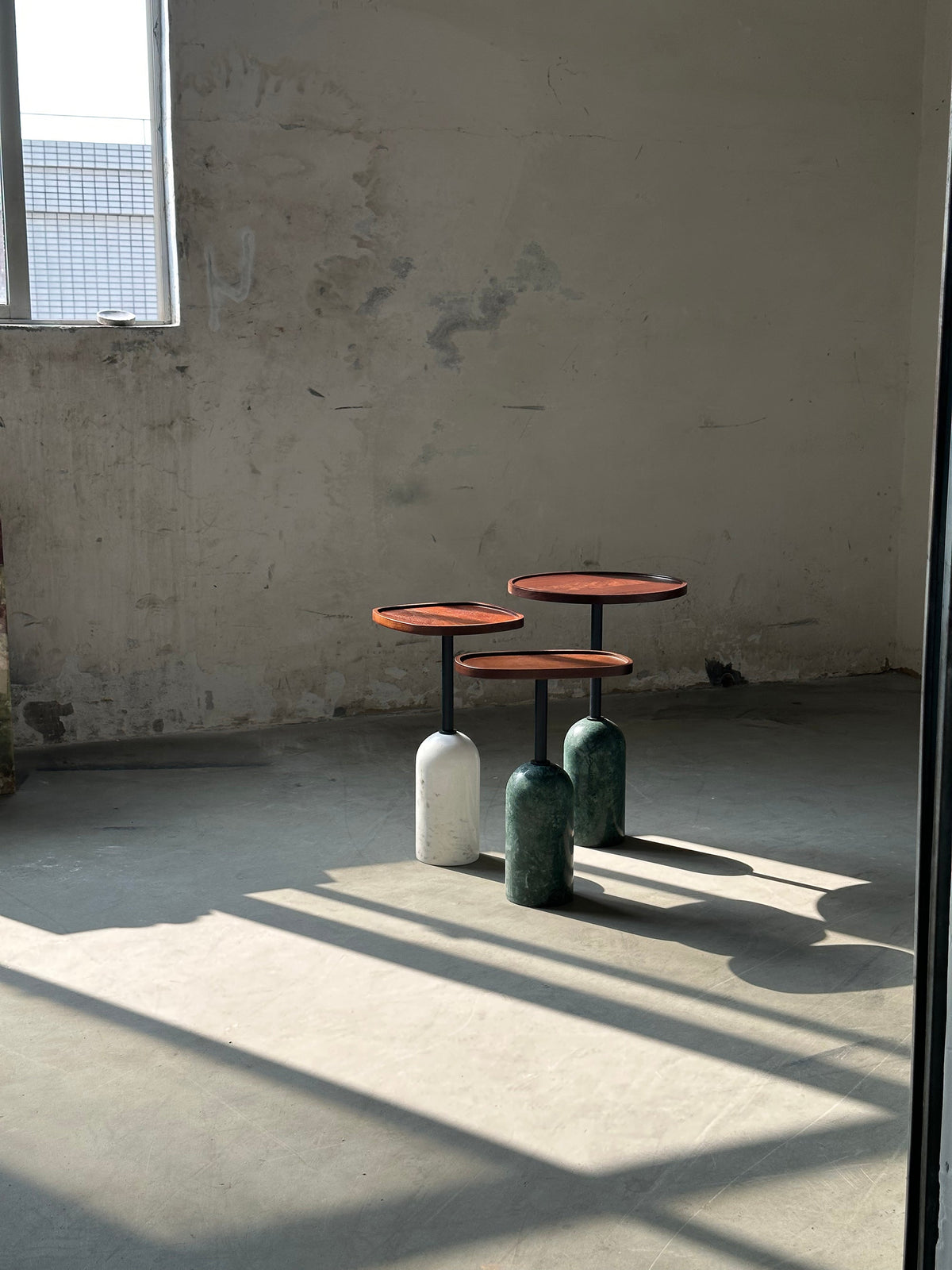Ekero Square Side Table – Modern Walnut Wood & Solid Marble Base Table
