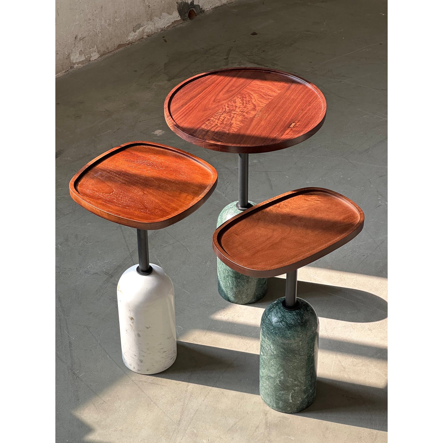 Ekero Square Side Table – Modern Walnut Wood & Solid Marble Base Table