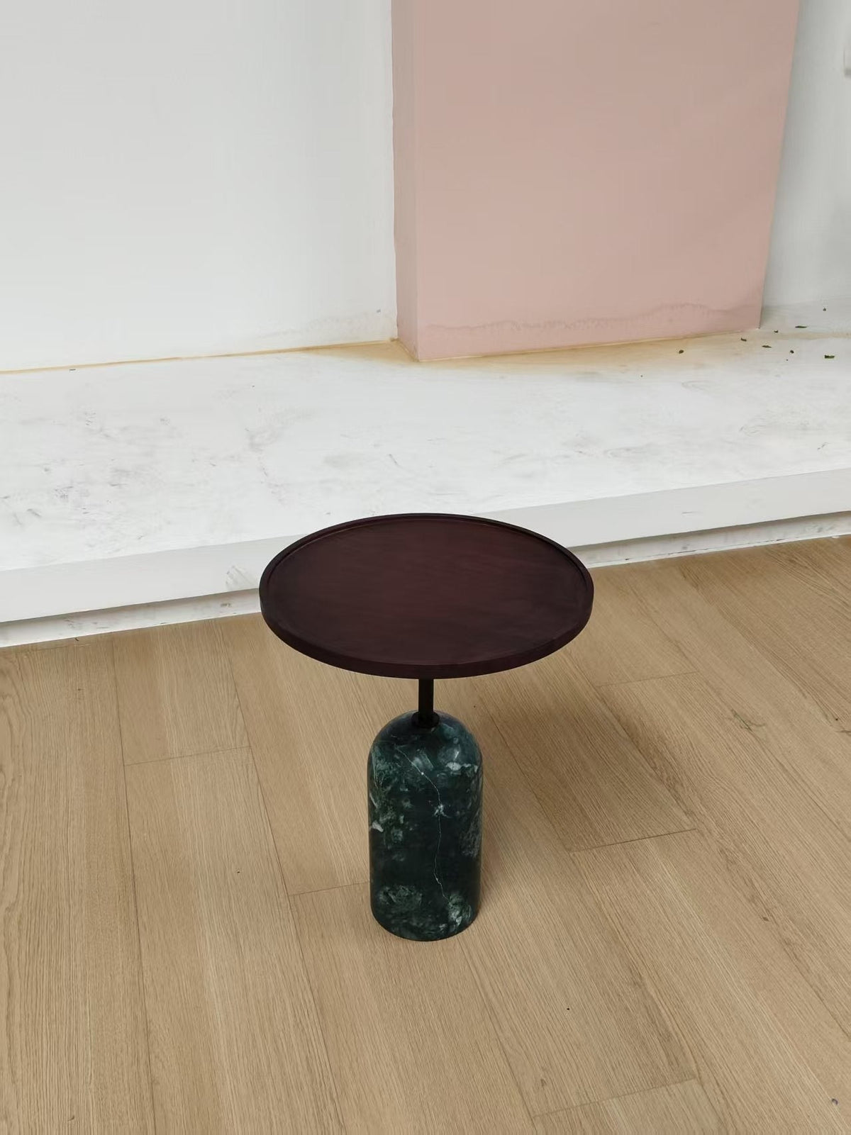 Ekero Square Side Table – Modern Walnut Wood & Solid Marble Base Table