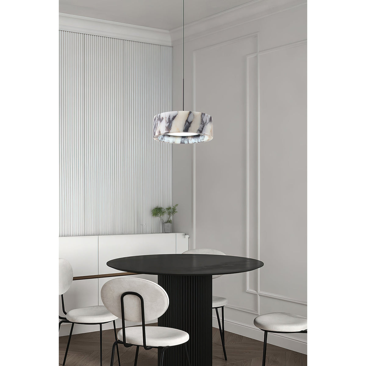 Elancourt Pendant Lamp – Natural Bulgari Marble Linear Pendant Light